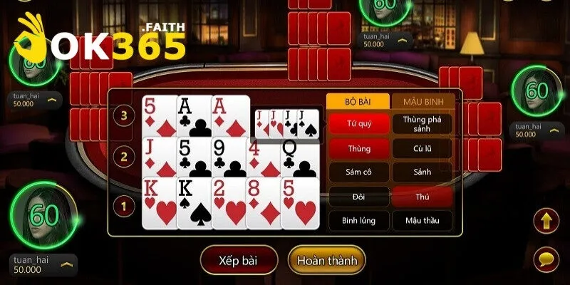 Trải nghiệm poker ok365 cực kỳ hấp dẫn